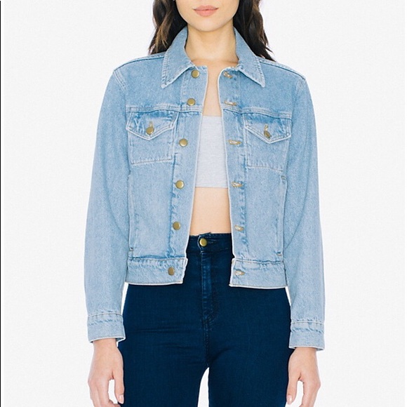 American Apparel Light Wash Unisex Denim Jacket - Picture 6 of 7